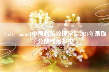 汉中中国消防救援学院2024年录取分数线是多少