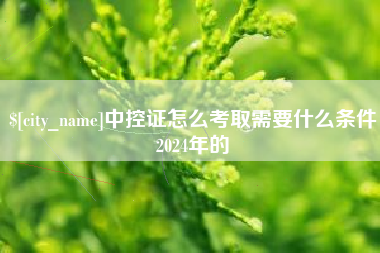 汉中中控证怎么考取需要什么条件2024年的