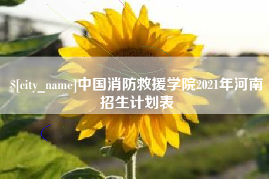 汉中中国消防救援学院2021年河南招生计划表