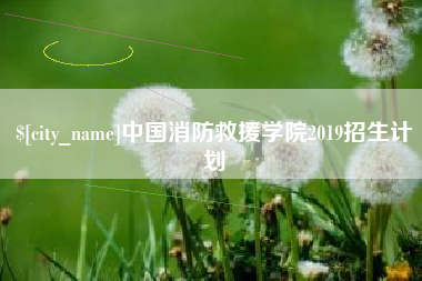 汉中中国消防救援学院2019招生计划